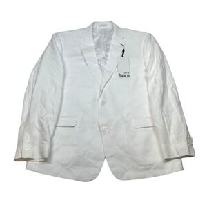Bar III Linen Sport Coat Mens 46R 46 White Slim Fit Summer Coastal $360‎